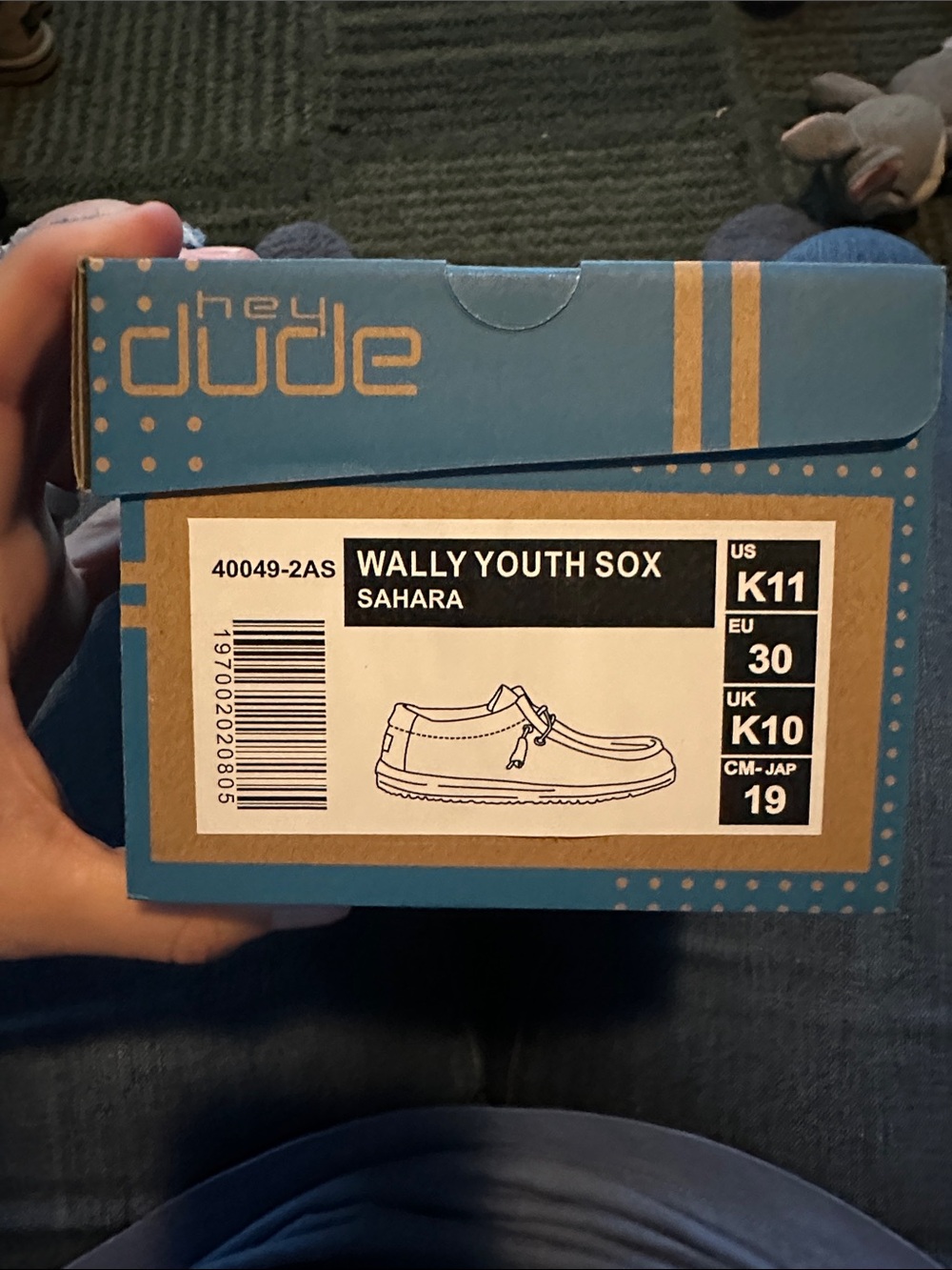 Hey Dude Kids Wally Youth Sox in Sahara Tan